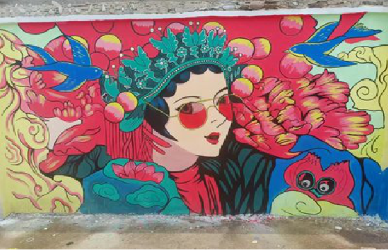 大悟墙体彩绘-网红墙