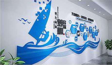 大悟海浪主题文化墙如何设计？