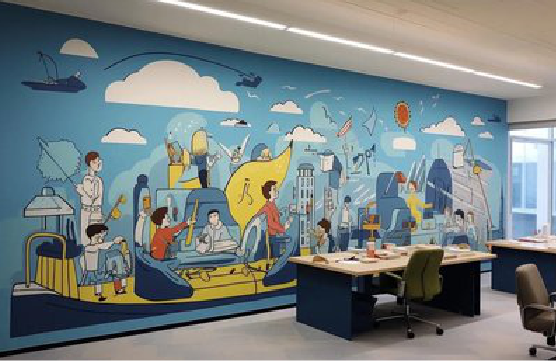大悟办公室墙绘的特点。