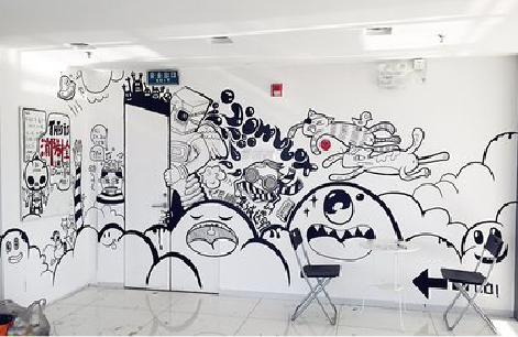 大悟手绘墙并非传统涂鸦。